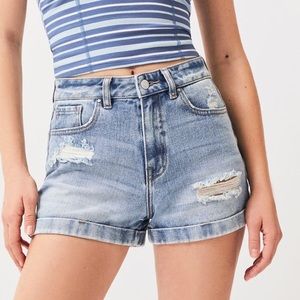Pacsun distressed denim mom shorts